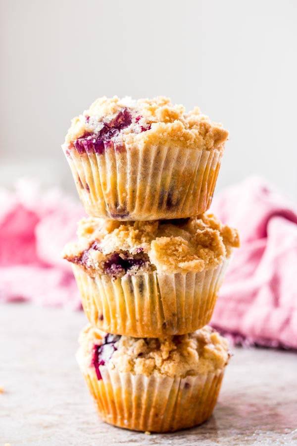 Stapel von 3 Blueberry Muffins