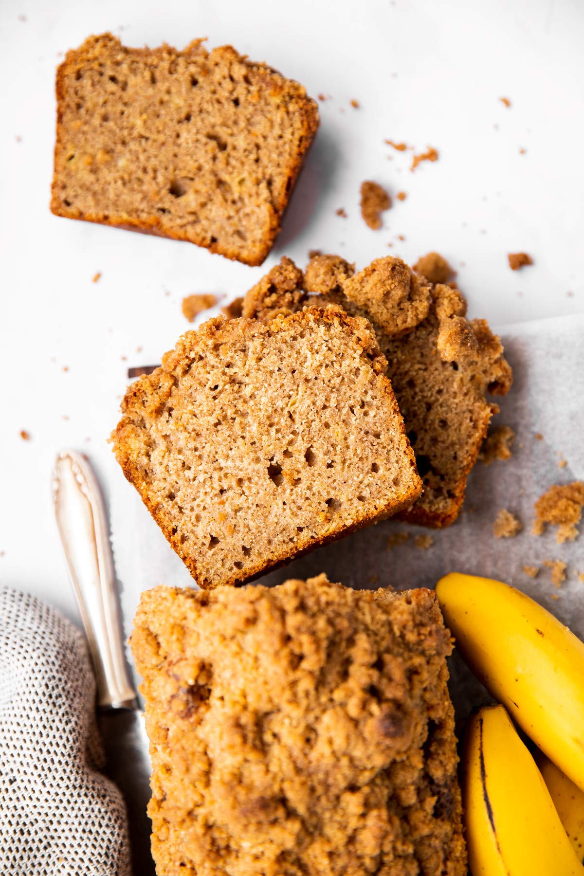 geschnittenes Bananenbrot von Oben