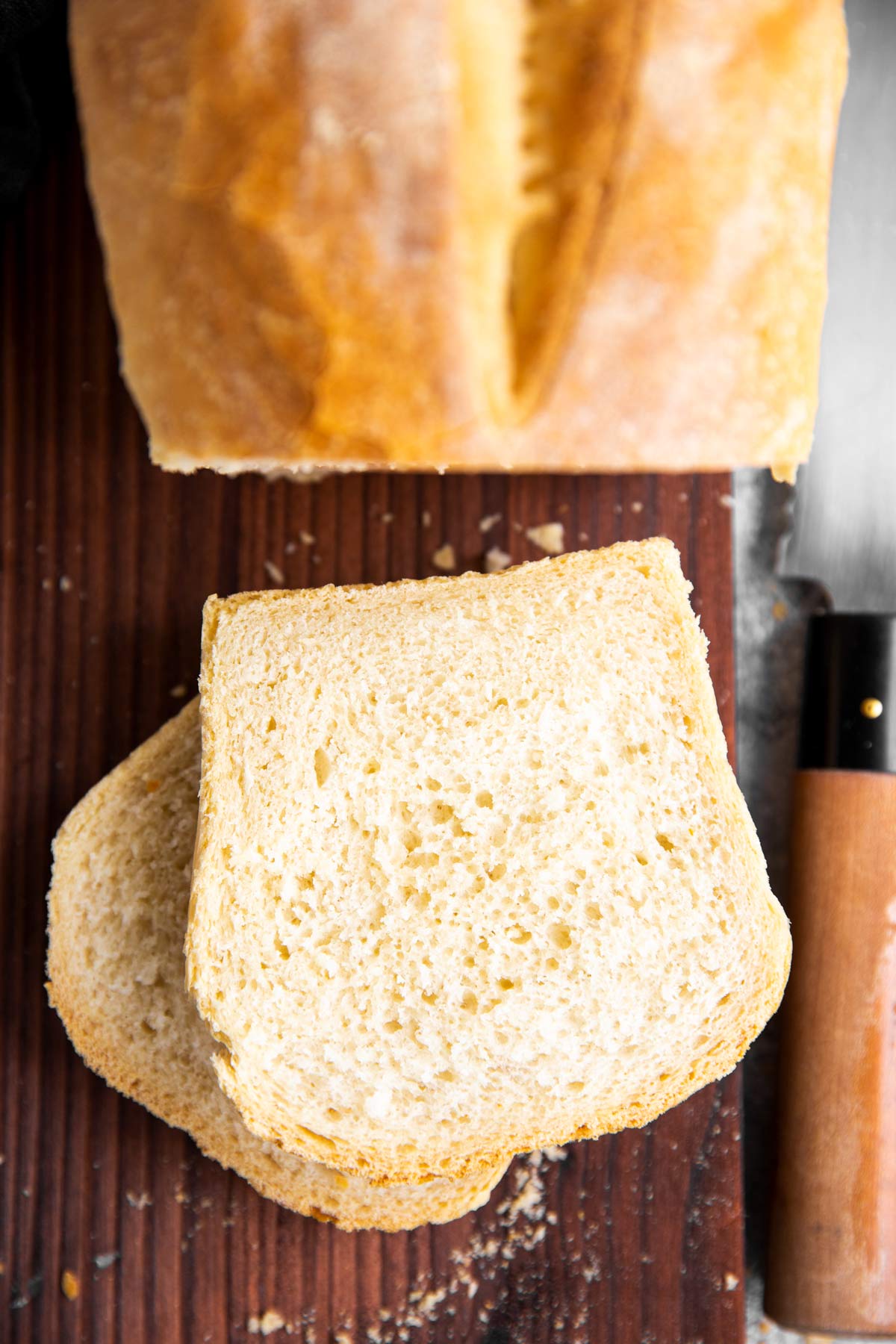 geschnittenes Brot von Oben