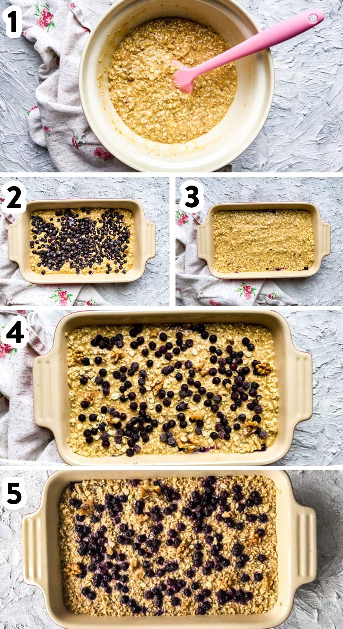 Schritt-Anleitung zu Baked Oatmeal mit Blaubeeren